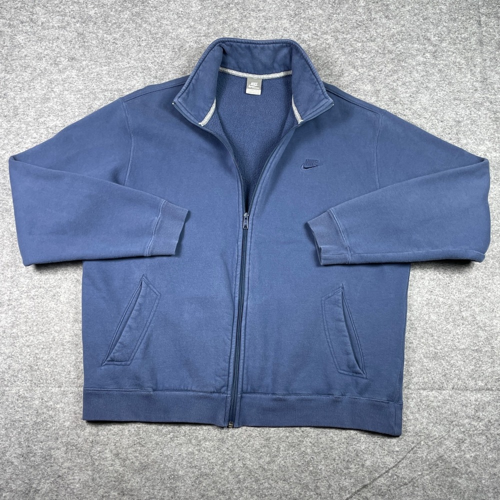 Vintage Nike Sweatshirt Mens XXL Blue Sportswear Fleece Full Zip Y2K 273969-495